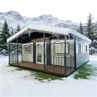 Divu spārnu paplašināma konteineru māja